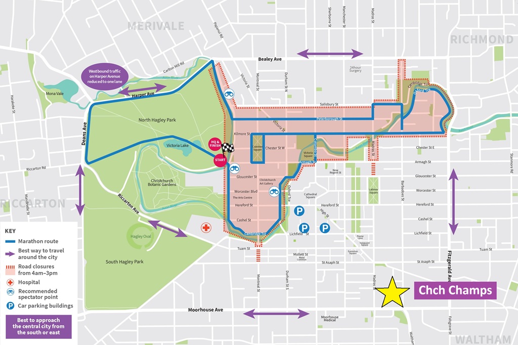Christchurch marathon road closures